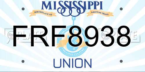 FRF8938 Mississippi License Plate