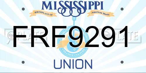 FRF9291 Mississippi License Plate