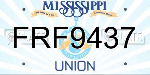FRF9437 Mississippi License Plate