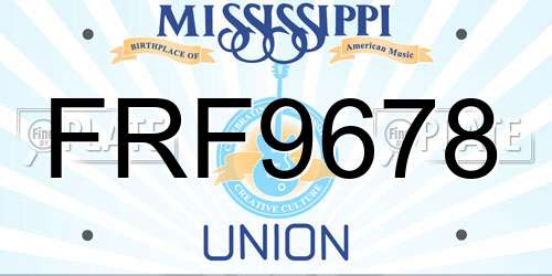 FRF9678 Mississippi License Plate
