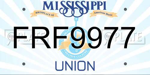 FRF9977 Mississippi License Plate