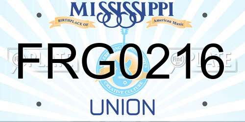 FRG0216 Mississippi License Plate