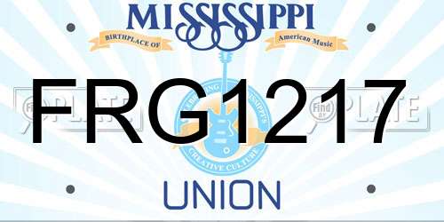 FRG1217 Mississippi License Plate