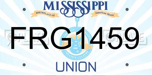 FRG1459 Mississippi License Plate