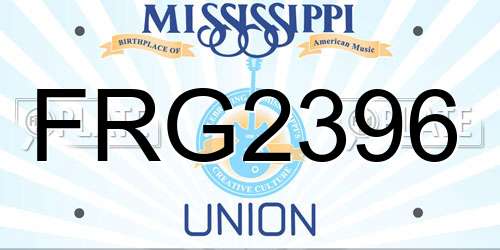 FRG2396 Mississippi License Plate