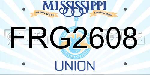 FRG2608 Mississippi License Plate