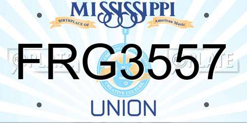 FRG3557 Mississippi License Plate