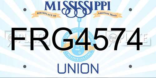 FRG4574 Mississippi License Plate
