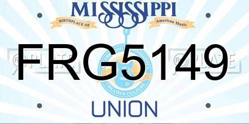 FRG5149 Mississippi License Plate