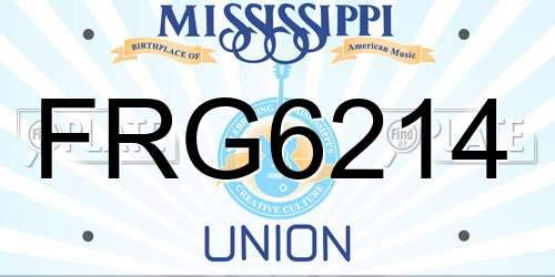 FRG6214 Mississippi License Plate