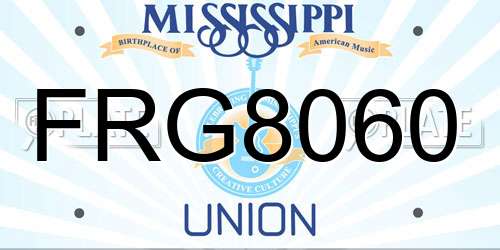 FRG8060 Mississippi License Plate