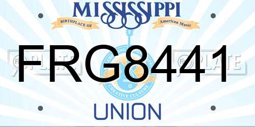 FRG8441 Mississippi License Plate