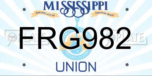FRG982 Mississippi License Plate
