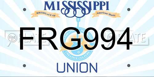 FRG994 Mississippi License Plate