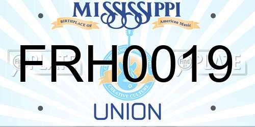 FRH0019 Mississippi License Plate