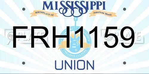 FRH1159 Mississippi License Plate