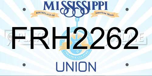 FRH2262 Mississippi License Plate
