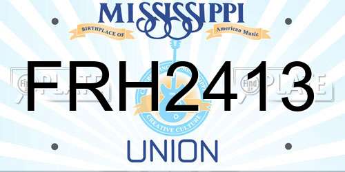 FRH2413 Mississippi License Plate
