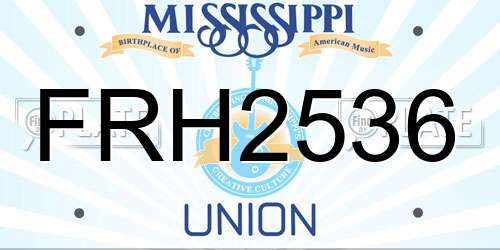 FRH2536 Mississippi License Plate