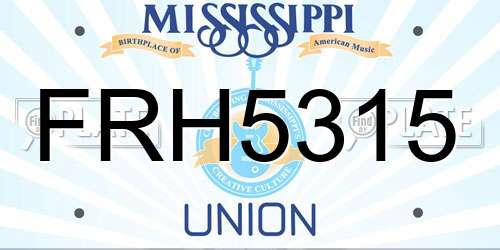 FRH5315 Mississippi License Plate
