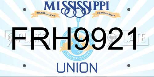FRH9921 Mississippi License Plate