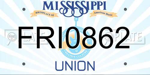 FRI0862 Mississippi License Plate