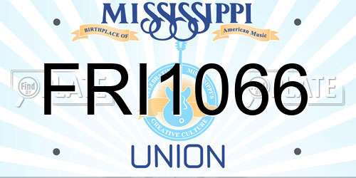 FRI1066 Mississippi License Plate