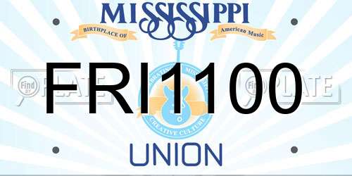 FRI1100 Mississippi License Plate