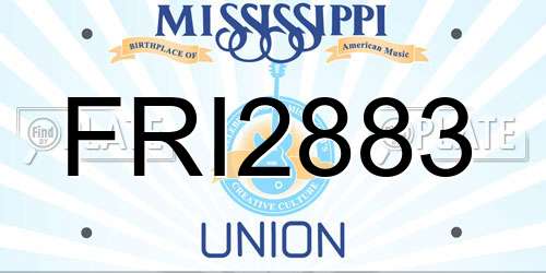 FRI2883 Mississippi License Plate