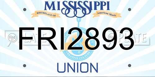 FRI2893 Mississippi License Plate