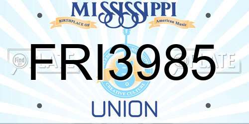 FRI3985 Mississippi License Plate