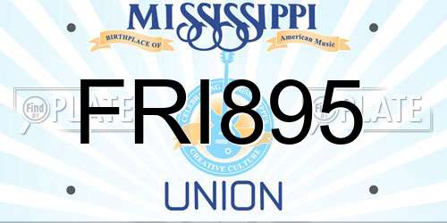 FRI895 Mississippi License Plate