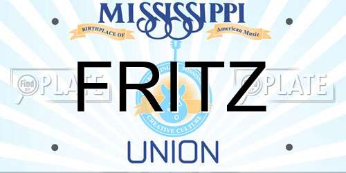 FRITZ Mississippi License Plate