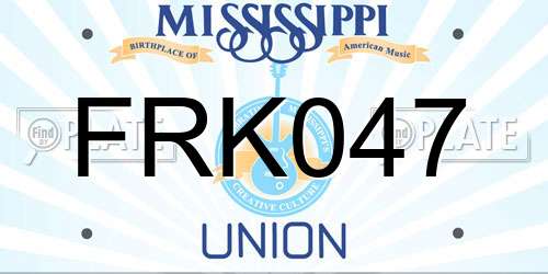 FRK047 Mississippi License Plate