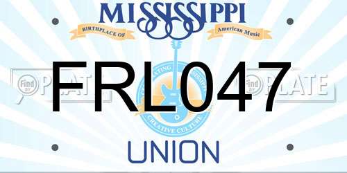 FRL047 Mississippi License Plate