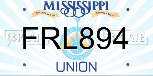 FRL894 Mississippi License Plate