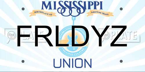 FRLDYZ Mississippi License Plate