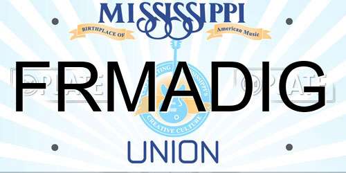 FRMADIG Mississippi License Plate