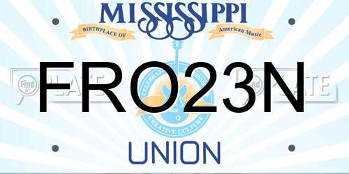 FRO23N Mississippi License Plate