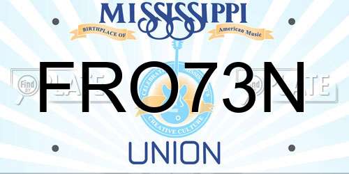 FRO73N Mississippi License Plate