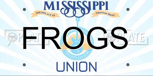FROGS Mississippi License Plate