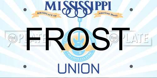 FROST Mississippi License Plate