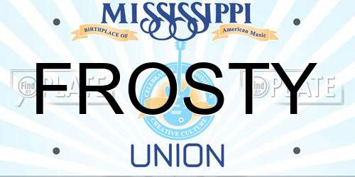 FROSTY Mississippi License Plate