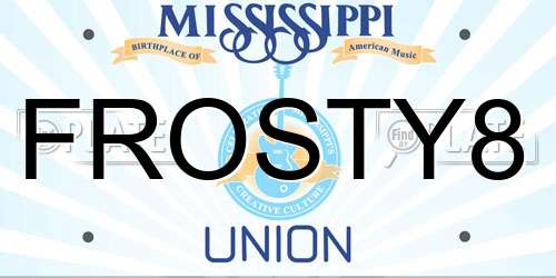 FROSTY8 Mississippi License Plate