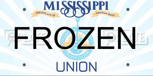 FROZEN Mississippi License Plate