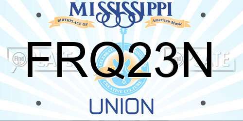 FRQ23N Mississippi License Plate