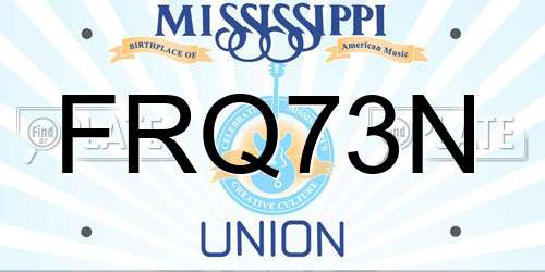 FRQ73N Mississippi License Plate