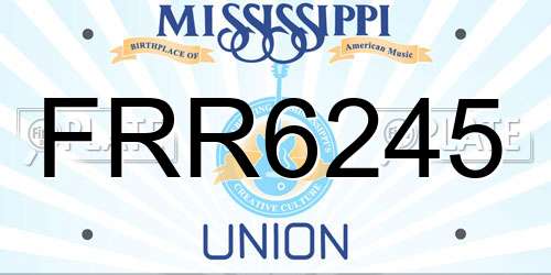 FRR6245 Mississippi License Plate