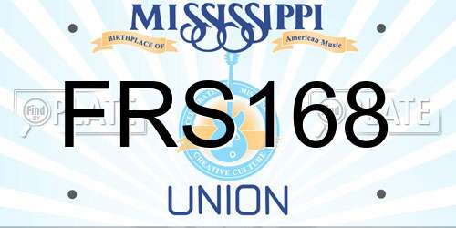 FRS168 Mississippi License Plate