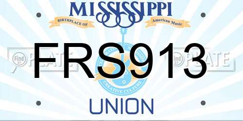 FRS913 Mississippi License Plate